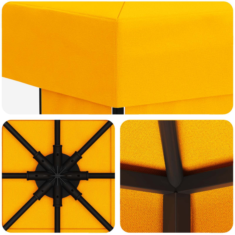 Altana 3 x 3 m żółty Poliester i Stal 190 gsm
