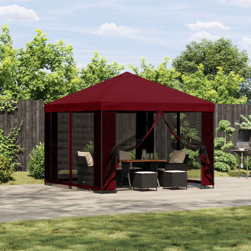 Altana 3 x 3 m bordowy Poliester i Stal 190 gsm