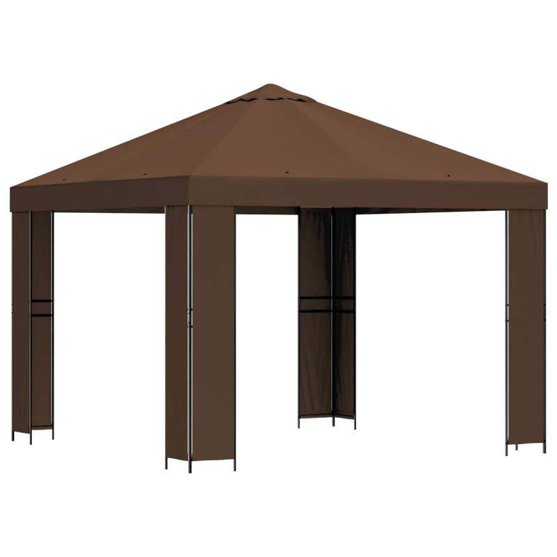 Altana 3 x 3 m brązowy Poliester i Stal 190 gsm