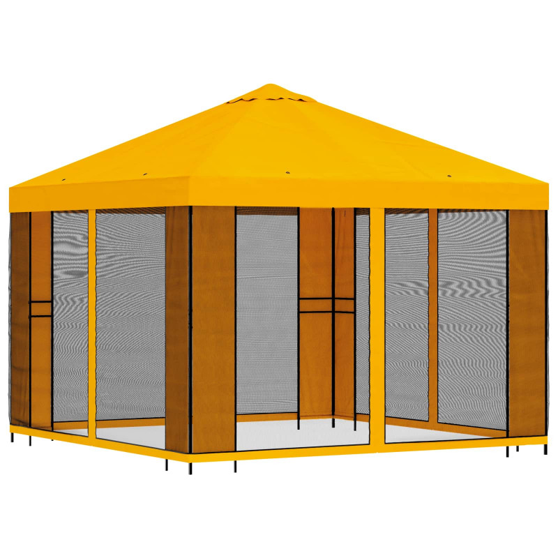 Altana ogrodowa ze ścianami bocznymi 3 x 3 m żółty