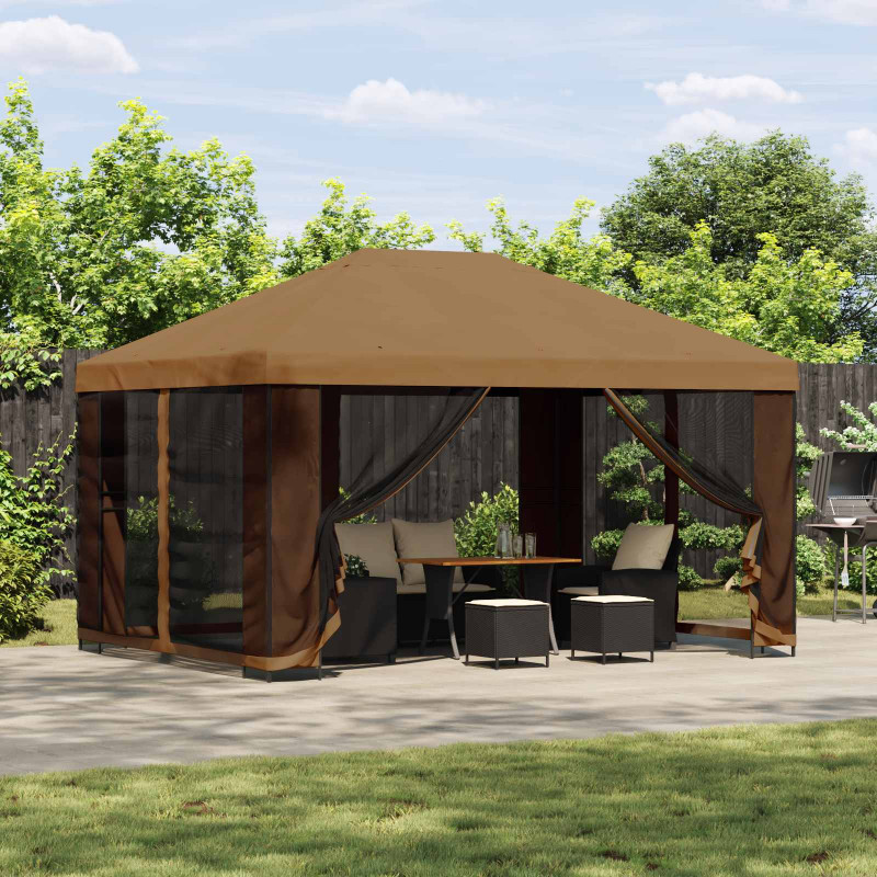 Altana 4 × 3 m Beżowy Poliester i Stal 190 gsm