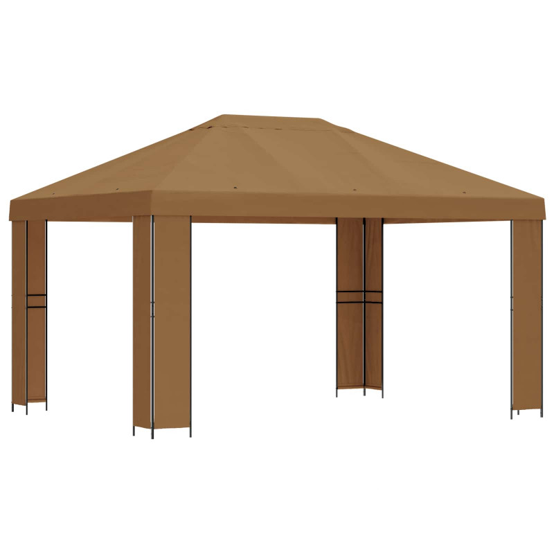 Altana 4 × 3 m Beżowy Poliester i Stal 190 gsm