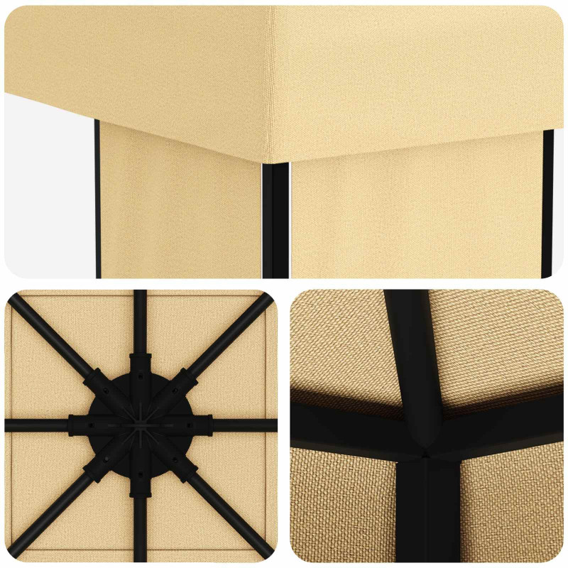 Altana 4 × 3 m kremowy Poliester i Stal 190 gsm
