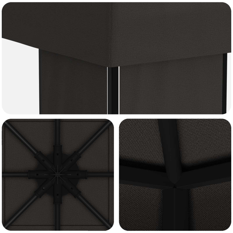 Altana 4 × 3 m antracytowy Poliester i Stal 190 gsm