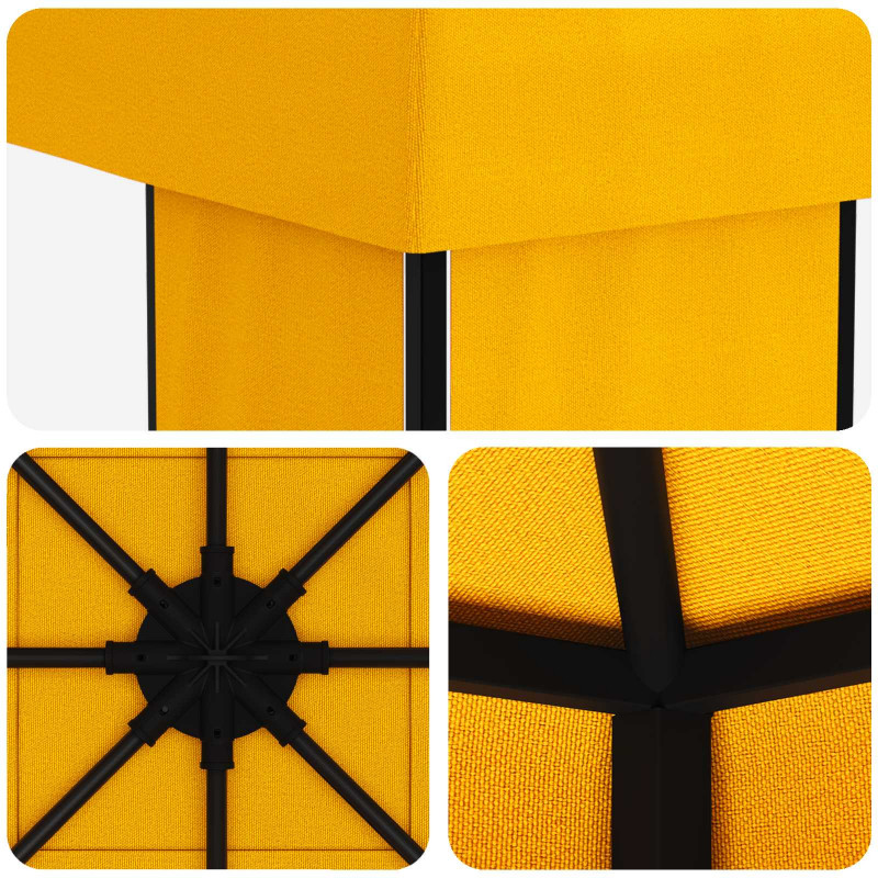 Altana 4 × 3 m żółty Poliester i Stal 190 gsm