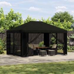 Altana 4 × 3 m Czarny Poliester i Stal 190 gsm