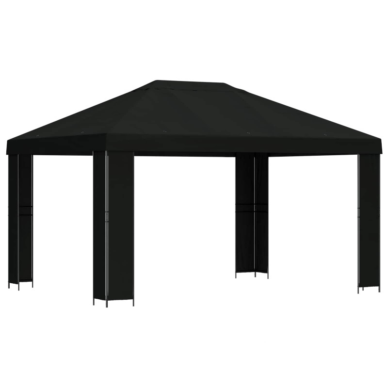 Altana 4 × 3 m Czarny Poliester i Stal 190 gsm