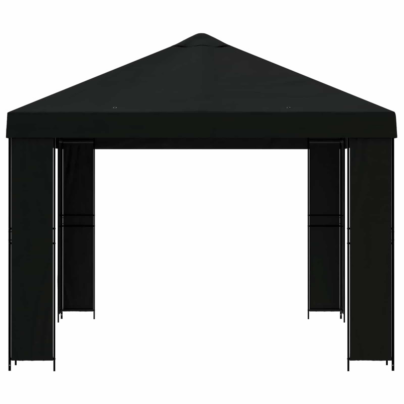 Altana 4 × 3 m Czarny Poliester i Stal 190 gsm