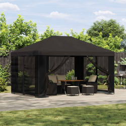Altana ogrodowa ze ścianami bocznymi 4 × 3 m antracytowy