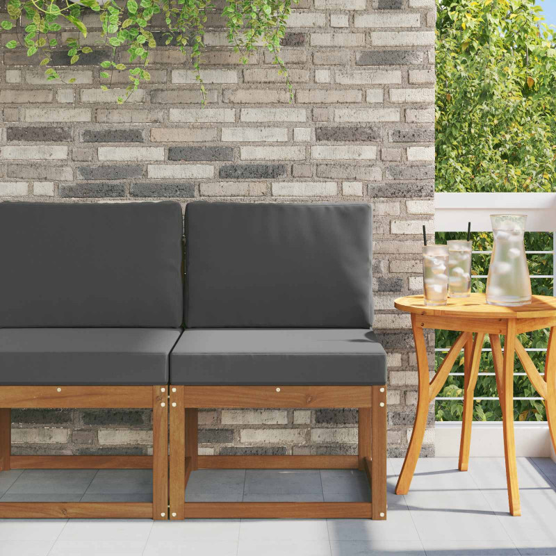 Środkowa sofa ogrodowa Lite Drewno Akacji Naturalny