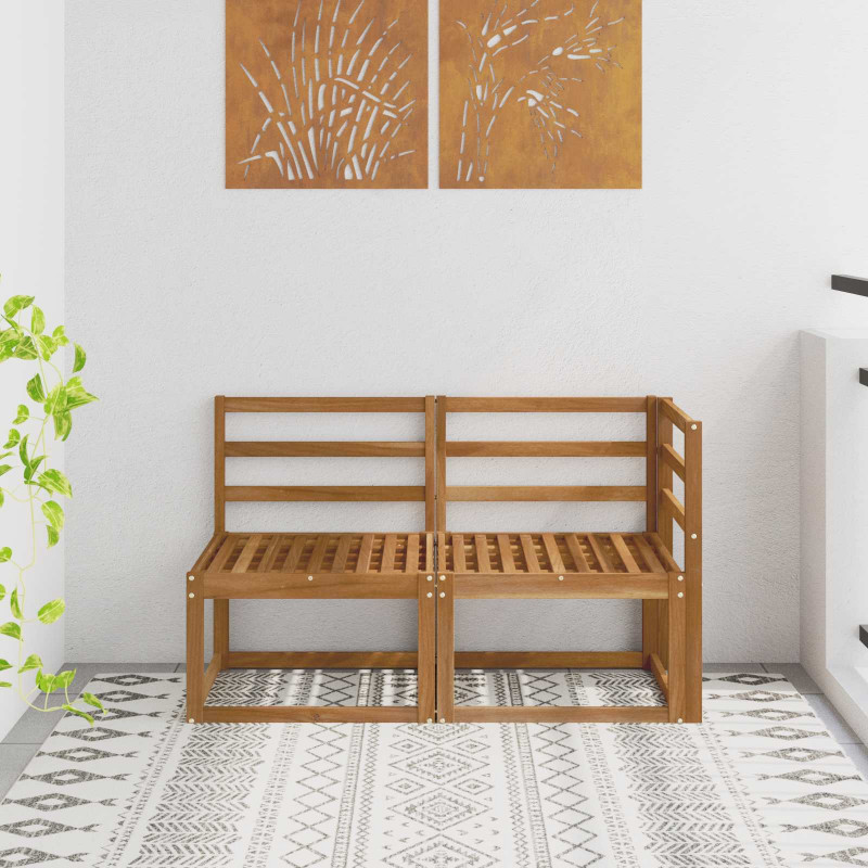 Modułowa sofa na zewnątrz 2 Sztuka Naturalny Lite Drewno Akacji