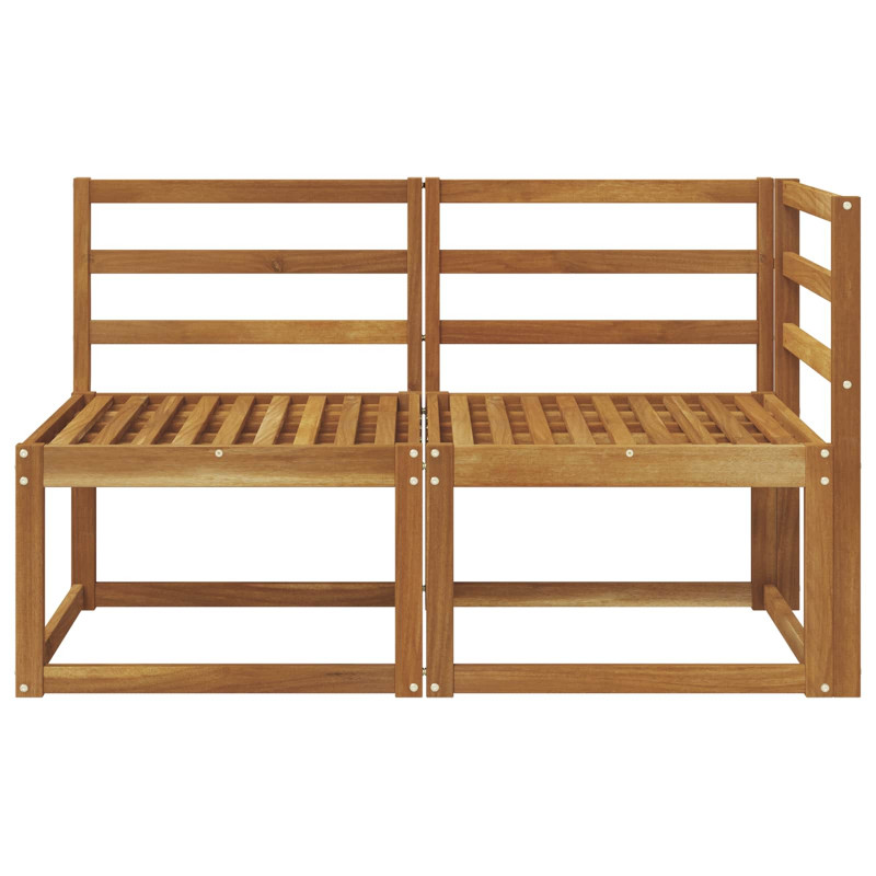 Modułowa sofa na zewnątrz 2 Sztuka Naturalny Lite Drewno Akacji