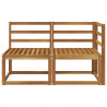 Modułowa sofa na zewnątrz 2 Sztuka Naturalny Lite Drewno Akacji