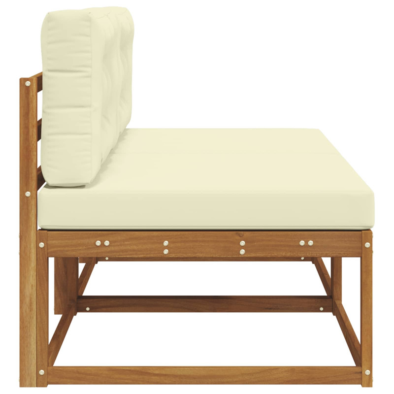 Środkowa sofa ogrodowa z poduszką 2 Sztuka Naturalny