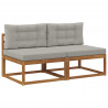 Środkowa sofa ogrodowa z poduszką 2 Sztuka Naturalny