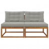 Środkowa sofa ogrodowa z poduszką 2 Sztuka Naturalny
