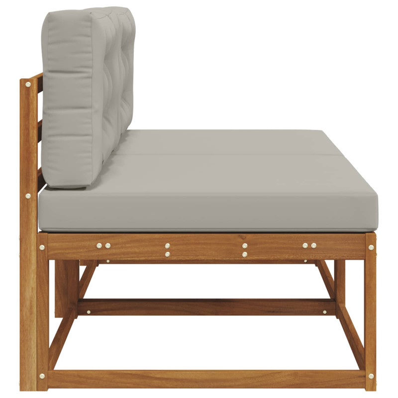 Środkowa sofa ogrodowa z poduszką 2 Sztuka Naturalny