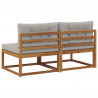 Środkowa sofa ogrodowa z poduszką 2 Sztuka Naturalny