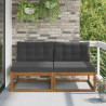 Środkowa sofa ogrodowa z poduszką 2 Sztuka Naturalny