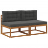Środkowa sofa ogrodowa z poduszką 2 Sztuka Naturalny