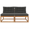 Środkowa sofa ogrodowa z poduszką 2 Sztuka Naturalny