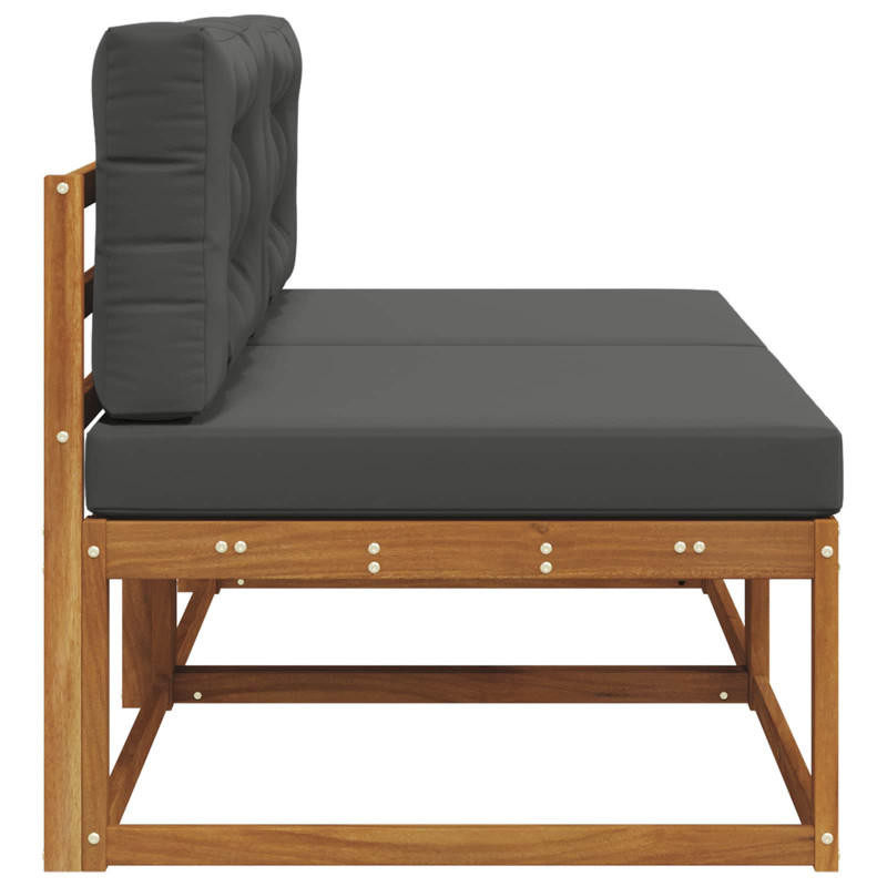 Środkowa sofa ogrodowa z poduszką 2 Sztuka Naturalny