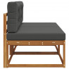 Środkowa sofa ogrodowa z poduszką 2 Sztuka Naturalny