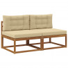 Środkowa sofa ogrodowa z poduszką 2 Sztuka Naturalny