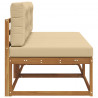Środkowa sofa ogrodowa z poduszką 2 Sztuka Naturalny