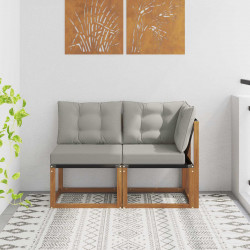 Modułowa sofa na zewnątrz z poduszką 2 Sztuka Naturalny