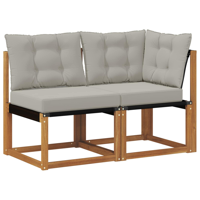Modułowa sofa na zewnątrz z poduszką 2 Sztuka Naturalny