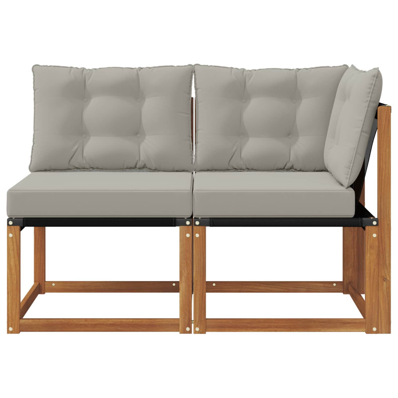 Modułowa sofa na zewnątrz z poduszką 2 Sztuka Naturalny