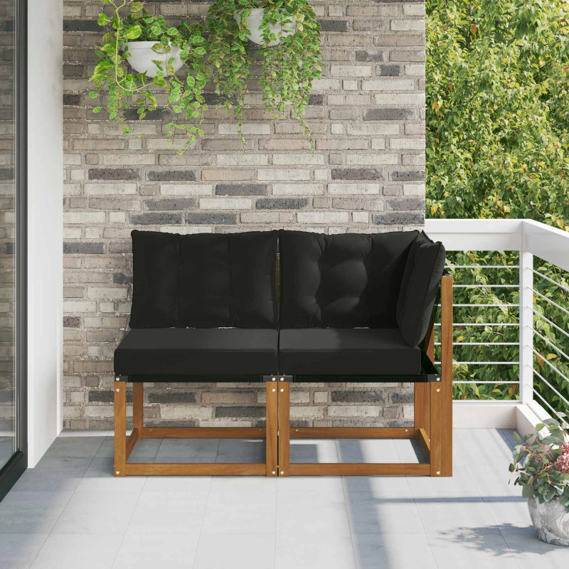 Modułowa sofa na zewnątrz z poduszką 2 Sztuka Naturalny