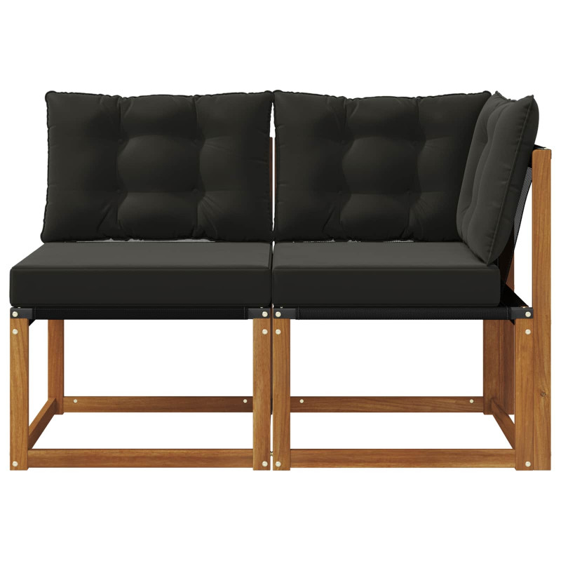 Modułowa sofa na zewnątrz z poduszką 2 Sztuka Naturalny