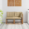 Modułowa sofa na zewnątrz z poduszką 2 Sztuka Naturalny