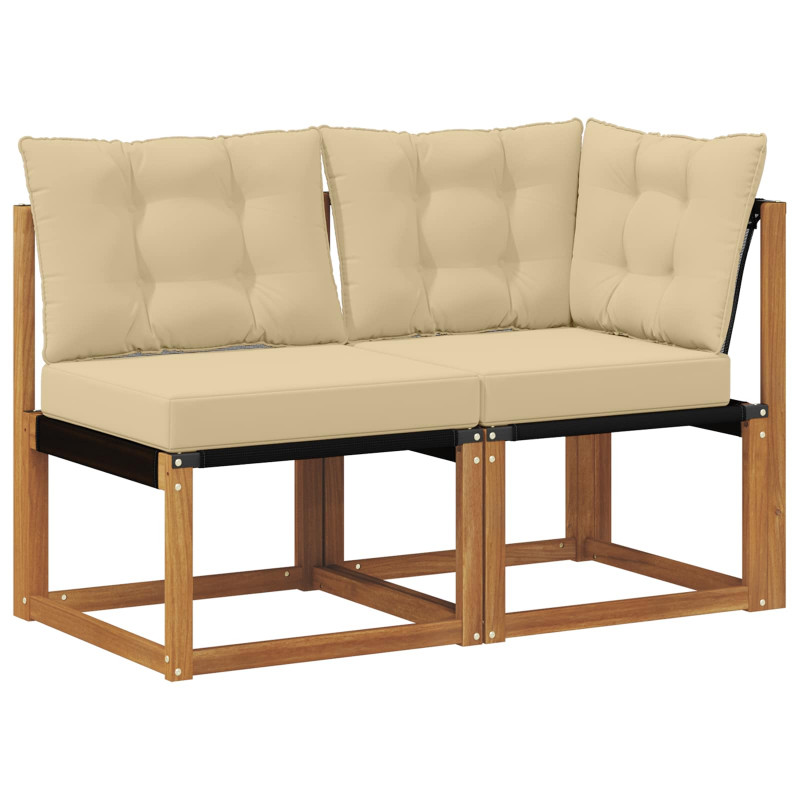 Modułowa sofa na zewnątrz z poduszką 2 Sztuka Naturalny