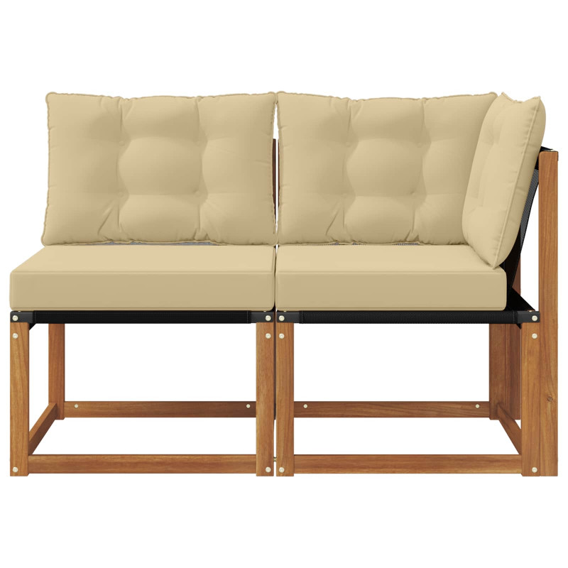Modułowa sofa na zewnątrz z poduszką 2 Sztuka Naturalny