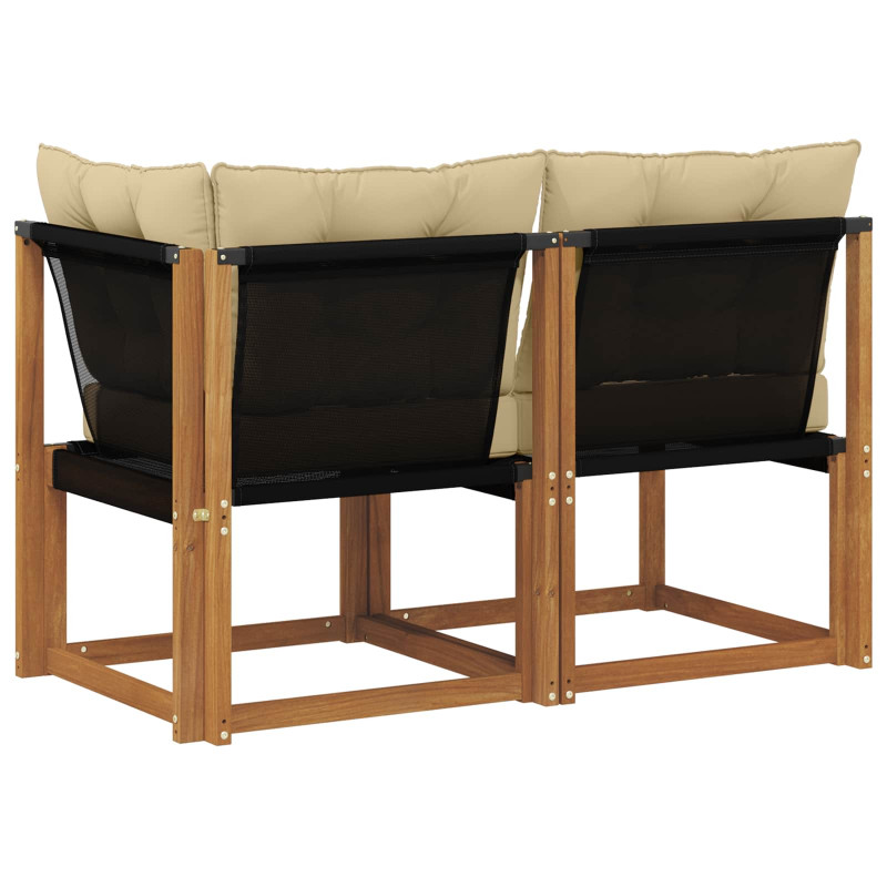 Modułowa sofa na zewnątrz z poduszką 2 Sztuka Naturalny