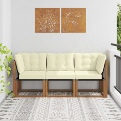 Modułowa sofa na zewnątrz z poduszką 3 Sztuka Naturalny