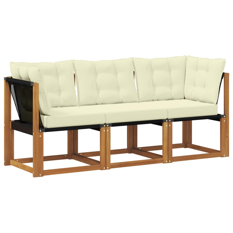 Modułowa sofa na zewnątrz z poduszką 3 Sztuka Naturalny
