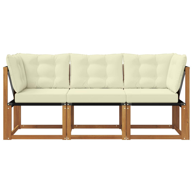 Modułowa sofa na zewnątrz z poduszką 3 Sztuka Naturalny