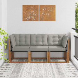 Modułowa sofa na zewnątrz z poduszką 3 Sztuka Naturalny