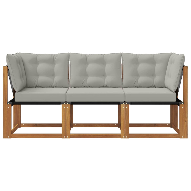 Modułowa sofa na zewnątrz z poduszką 3 Sztuka Naturalny