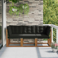 Modułowa sofa na zewnątrz z poduszką 3 Sztuka Naturalny