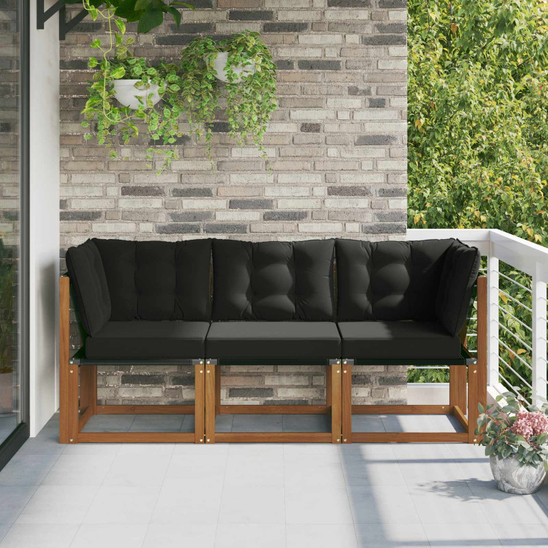 Modułowa sofa na zewnątrz z poduszką 3 Sztuka Naturalny