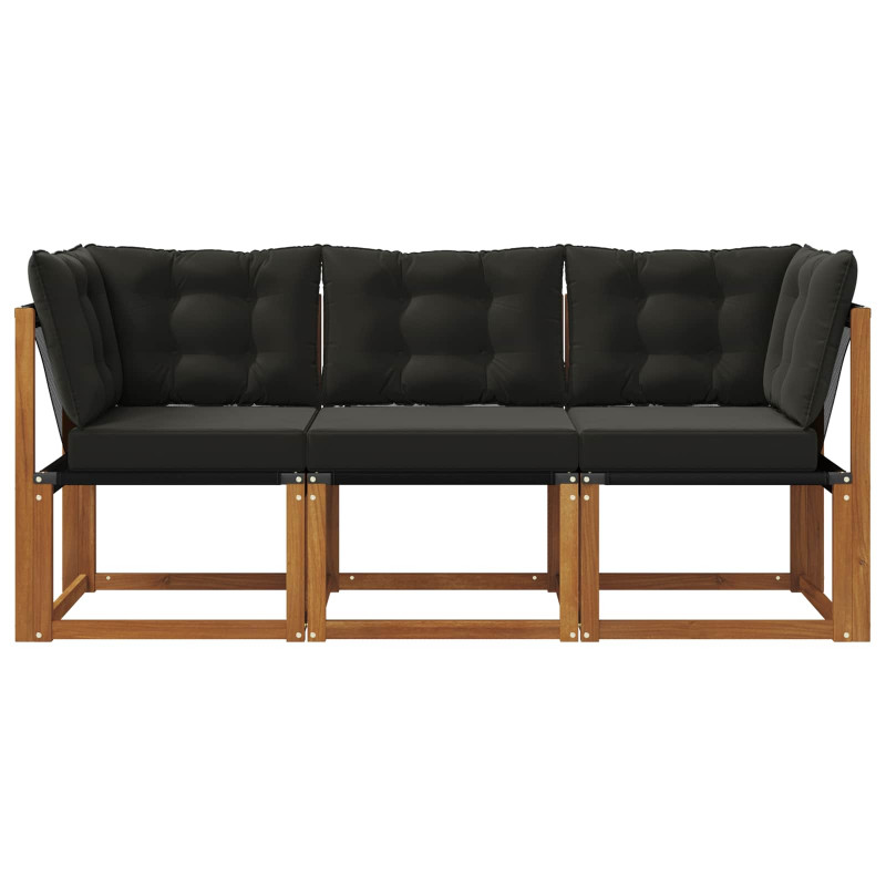 Modułowa sofa na zewnątrz z poduszką 3 Sztuka Naturalny