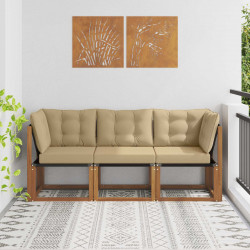 Modułowa sofa na zewnątrz z poduszką 3 Sztuka Naturalny