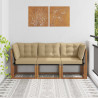 Modułowa sofa na zewnątrz z poduszką 3 Sztuka Naturalny