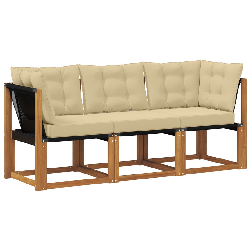 Modułowa sofa na zewnątrz z poduszką 3 Sztuka Naturalny