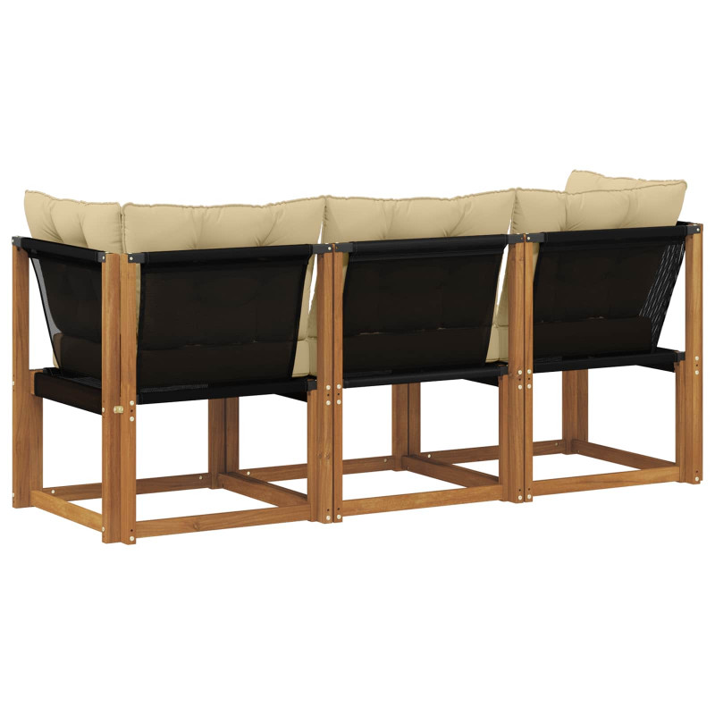 Modułowa sofa na zewnątrz z poduszką 3 Sztuka Naturalny